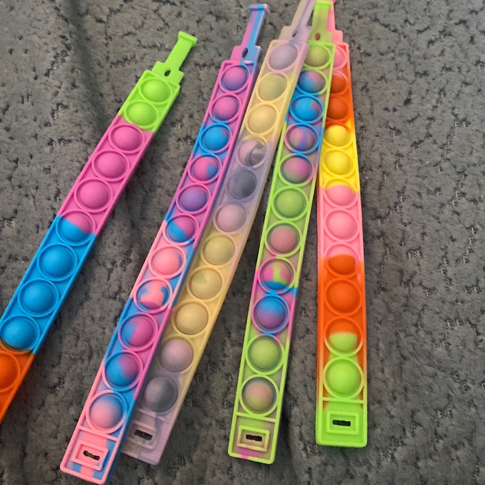 Five Pop-It Bracelets